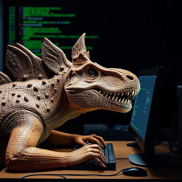 Stegosaurus running CLI commands